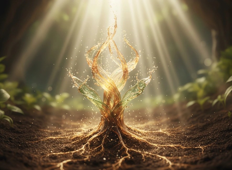 A tree bathed in light, evoking the natural origins of the Myco Max botanicals