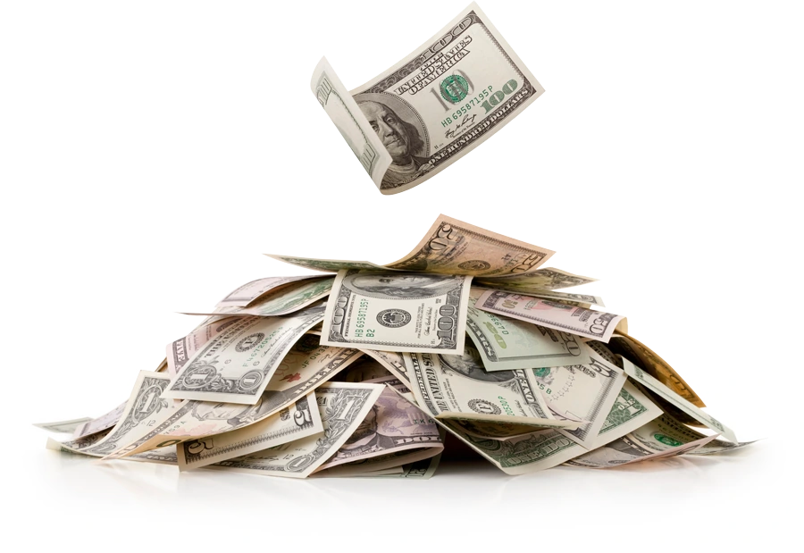 A stack of cash representing the savings on the multi-bottle bundle