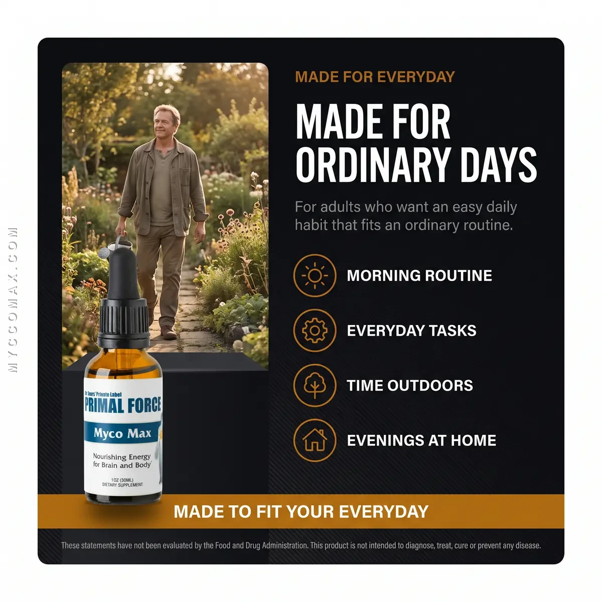 Myco Max is made for ordinary days: adults supporting memory and focus alongside sleep, diet and exercise